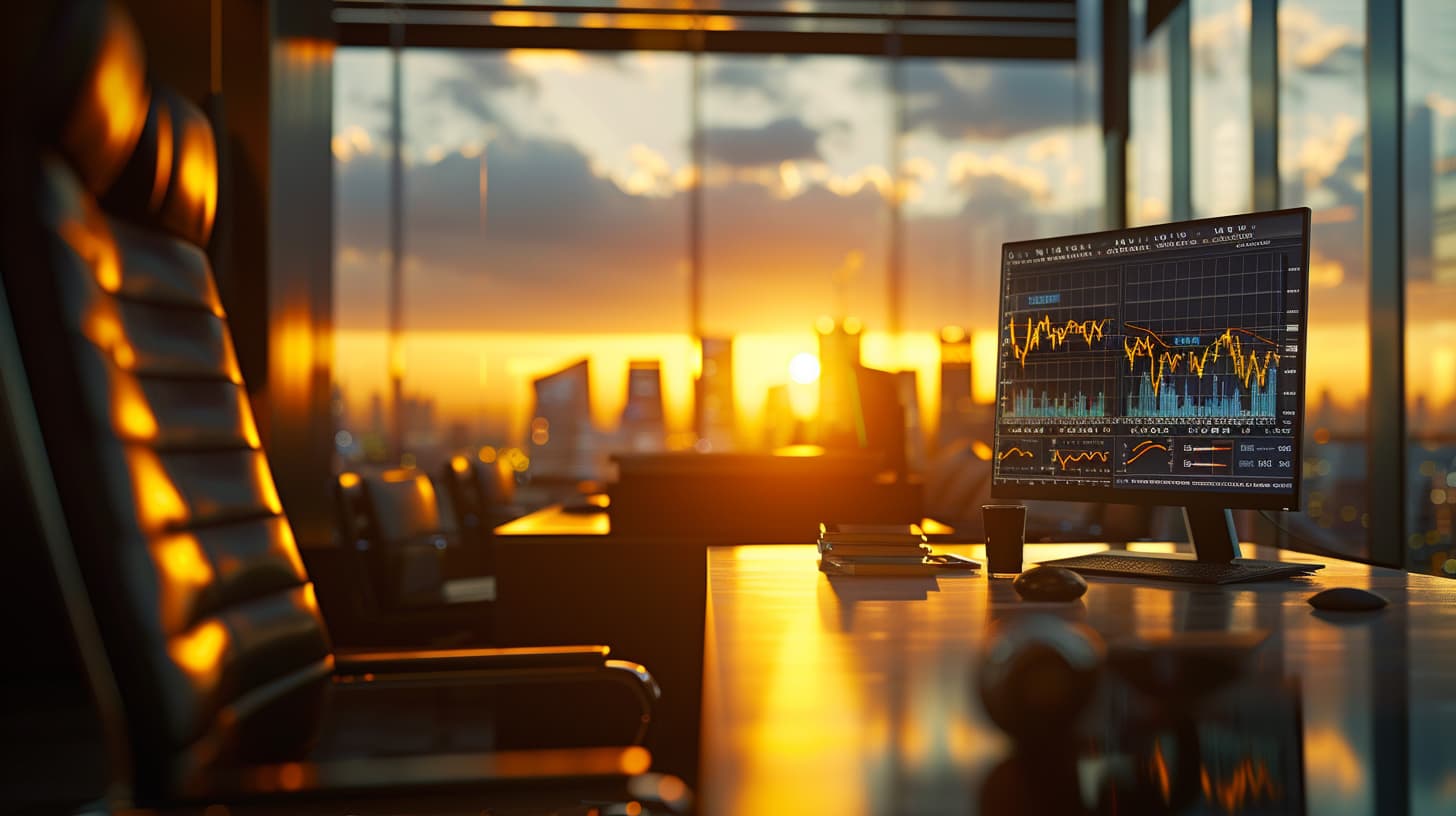an image of a diverse portfolio of dividend-producing stocks displayed on a sleek, modern desk. The stocks should be represented by a variety of company logos, each symbolizing a different industry (technology, healthcare, consumer goods, etc.). The desk should be illuminated by natural sunlight streaming in through a large window, casting a soft glow on the stocks. The image should convey a sense of sophistication and success, with the stocks appearing as valuable assets that are poised to grow and generate wealth for the investor.