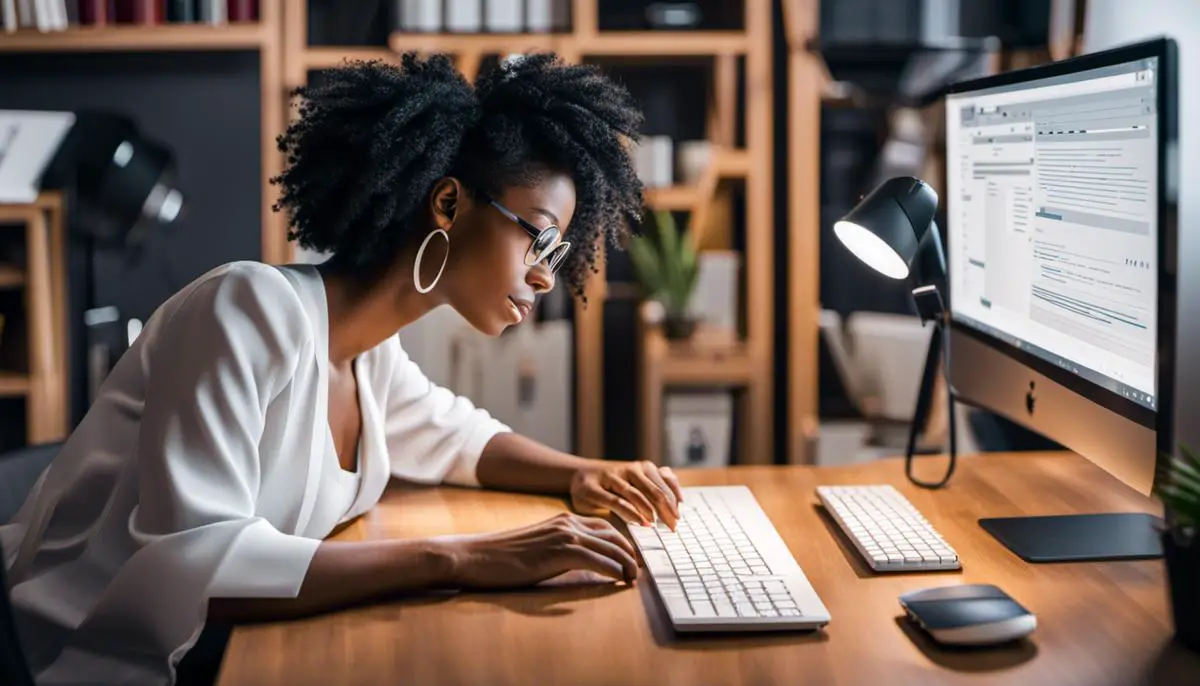 Image of a person working on a computer as a virtual assistant, representing the content being discussed