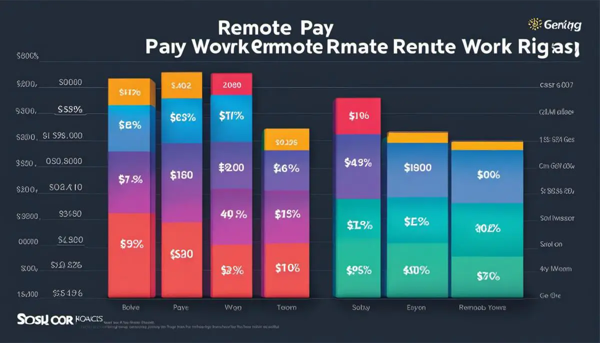 A graph showing the average pay rates for remote work in various fields.