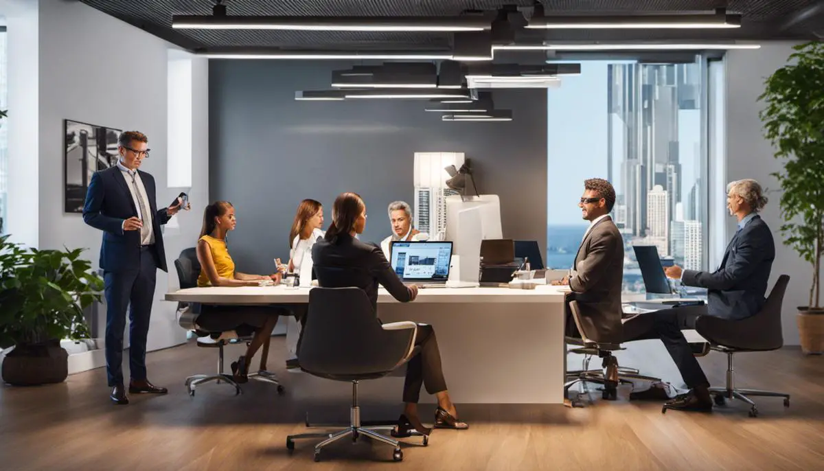 A group of people working remotely, collaborating on a virtual platform.