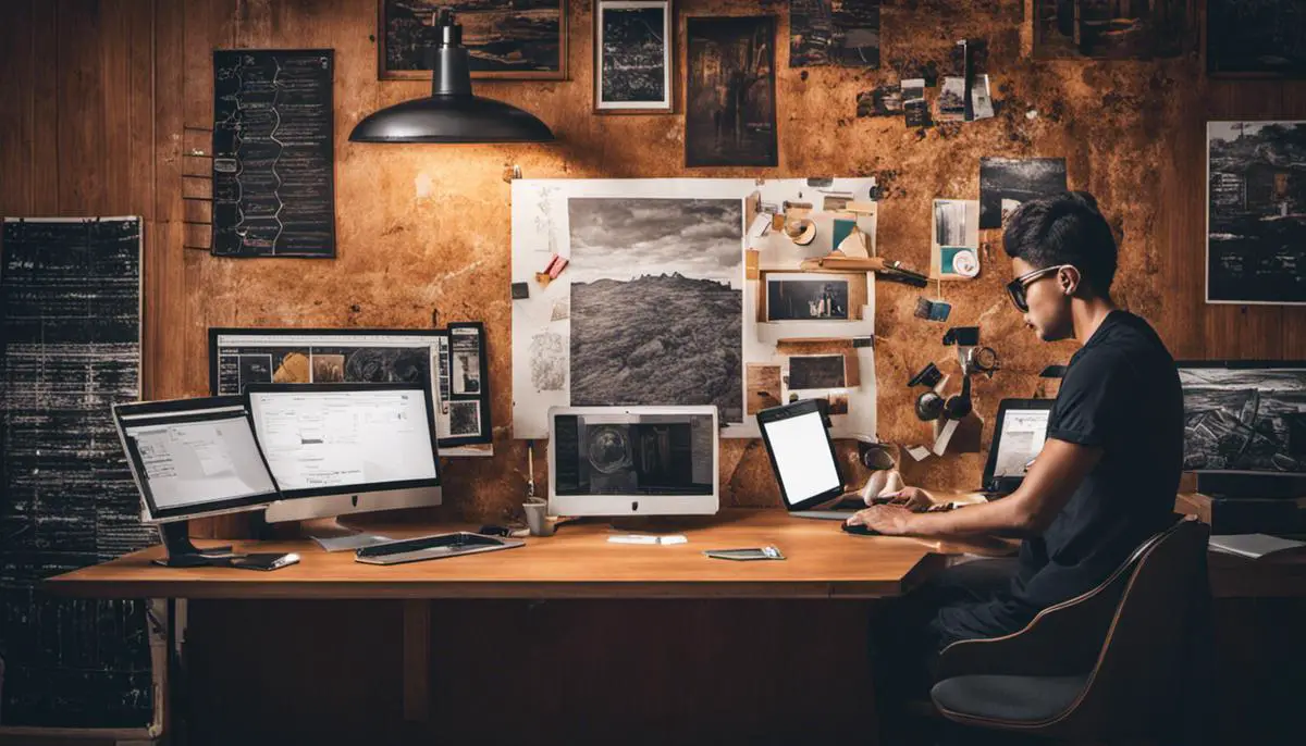 Image of a person working on a graphic design project