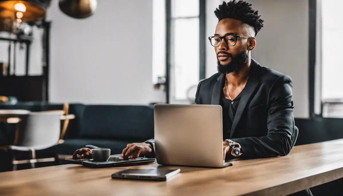 A person typing on a laptop, symbolizing freelance developers monetizing their skills for passive income.