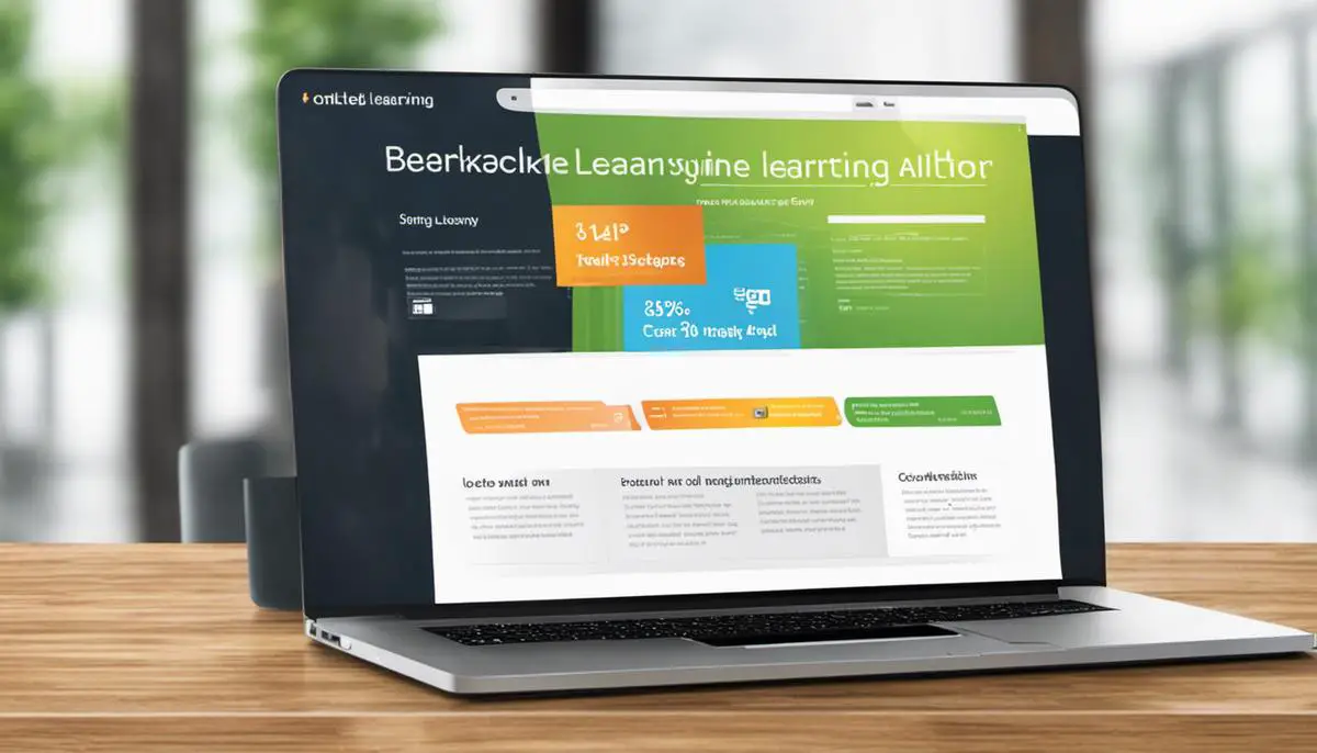 Image Description: an image depicting an online learning platform on a laptop screen