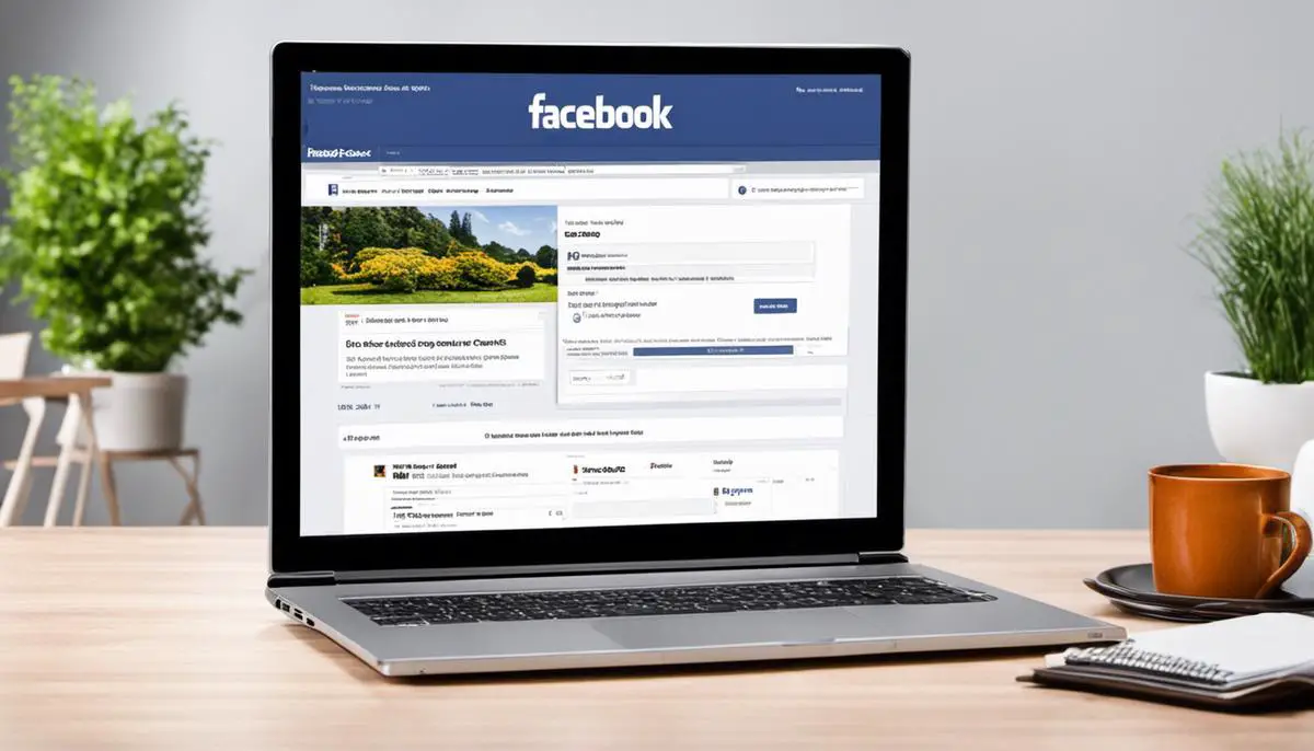 A laptop with Facebook ads interface displayed on the screen, representing the concept of using Facebook ads for freelancing.