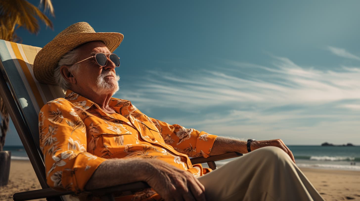 Elder person on beach enjoying best dividend stocks for roth IRA