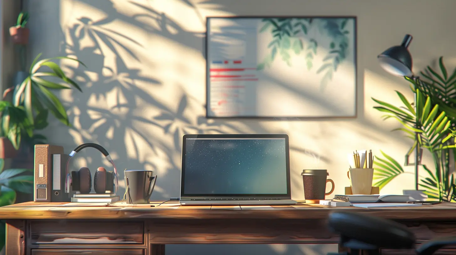 image of work from home writing work office