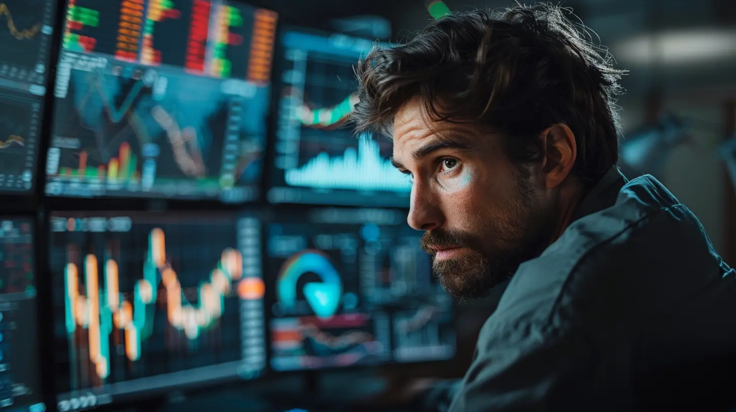 image of man on laptop looking at energy transfer stock dividend