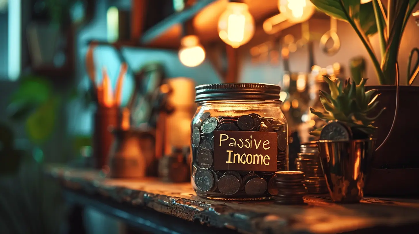 jar of passive income on shelf from stocks
