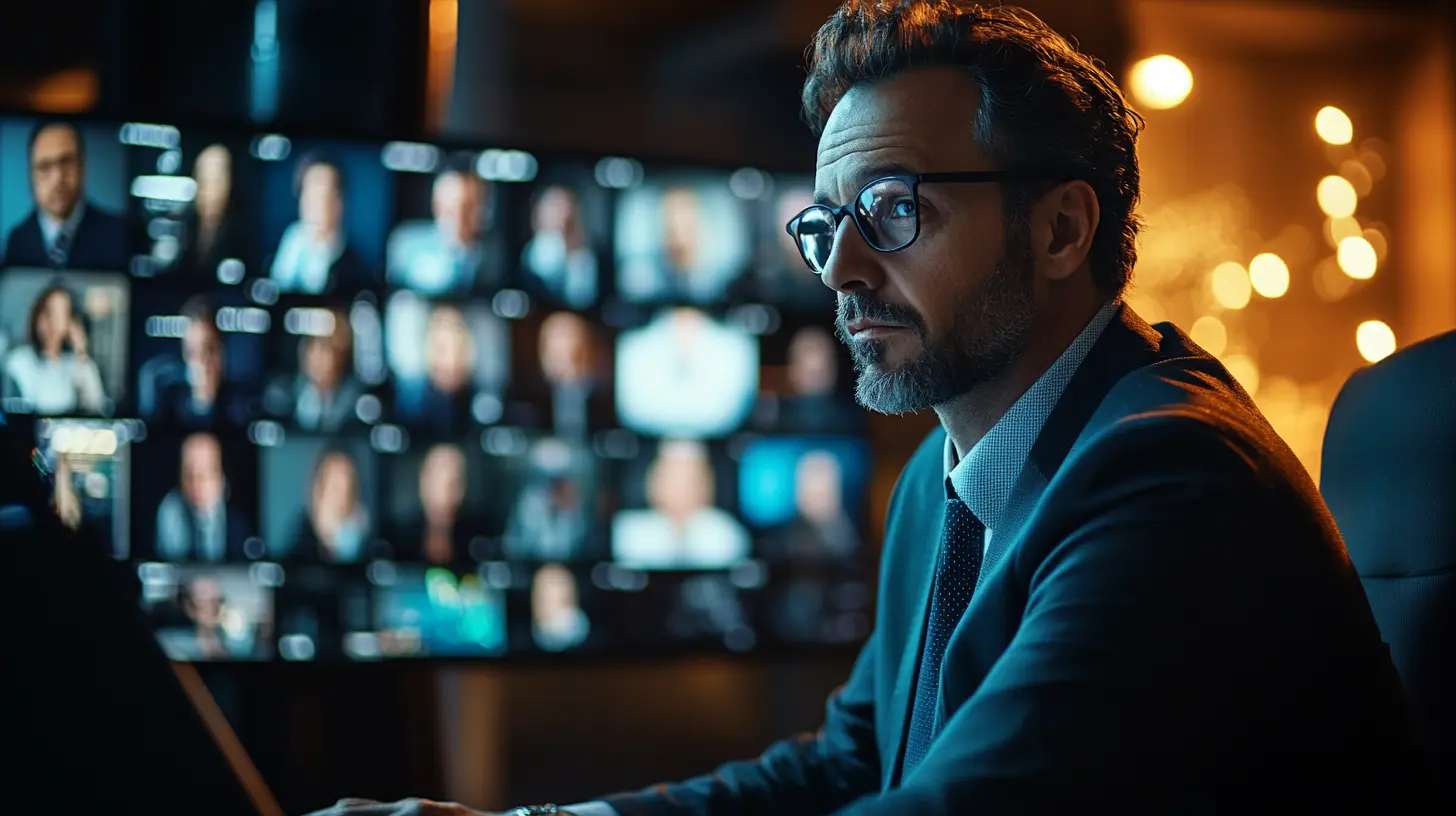 image of a freelance consultant on a web conference