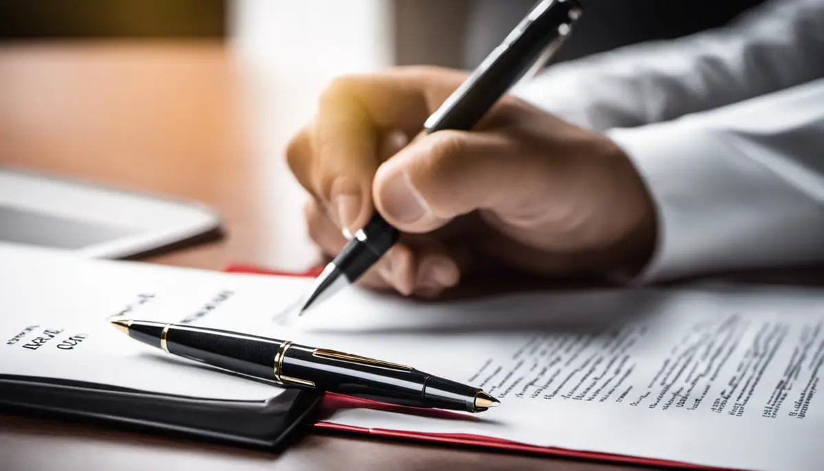 Cover letter on a desk with pen and resume for visually impaired job seekers.