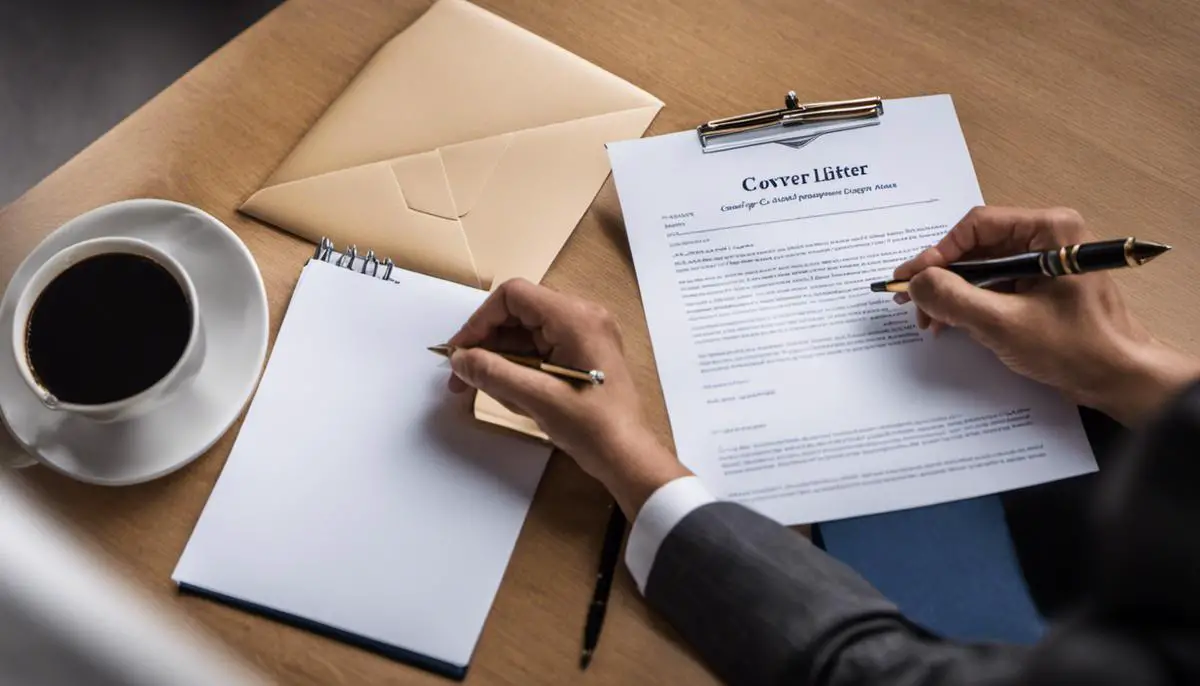 A person holding a cover letter and a pen, symbolizing the significance of cover letters in job applications.