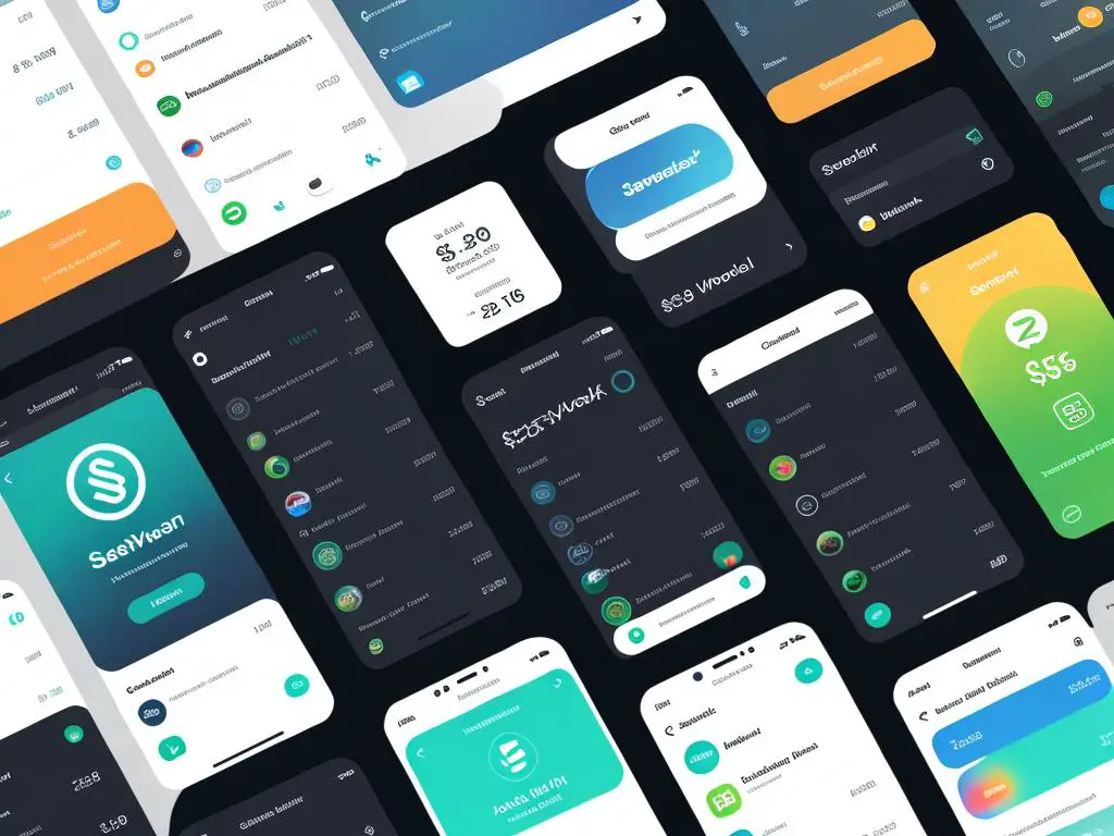 Image illustrating a digital landscape of money-making applications including Swagbucks, TaskRabbit, Robinhood, and Sweatcoin.