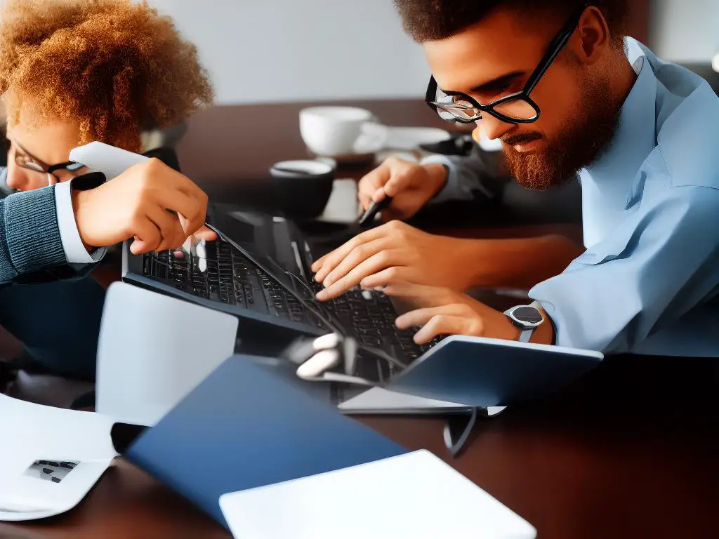 Image of a person working on a laptop from home